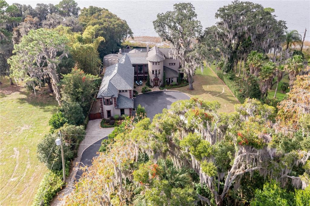 Aerial View of Front Drive and Home