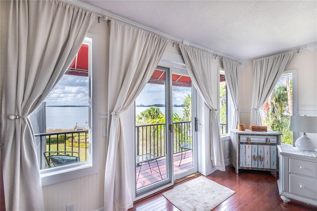 Master Suite view of Balcony and Lake