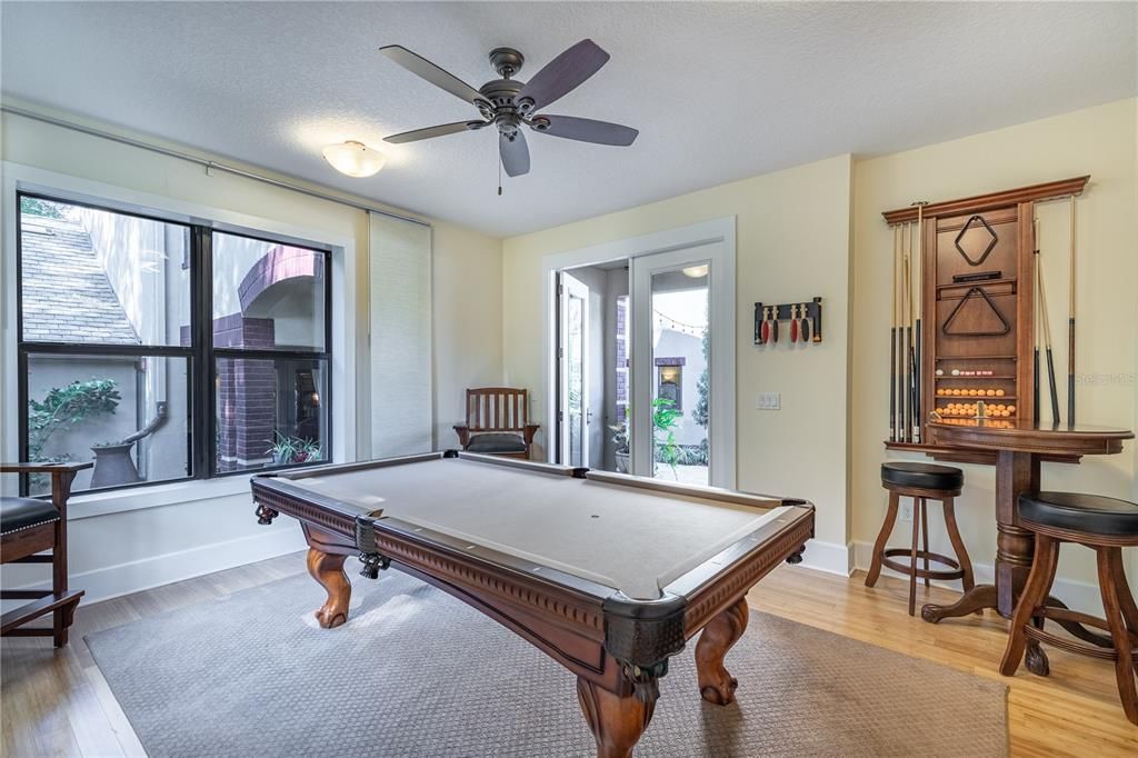 Pool /Game Room Main Floor off Courtyard with Outside Entrance