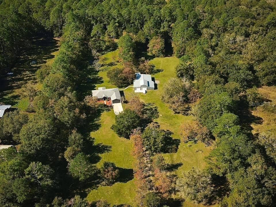 Lovely aerial view of 5 acre home