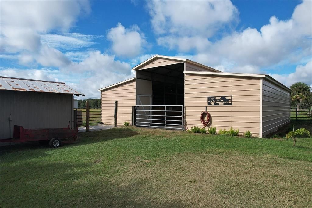 Four stall horse barn.