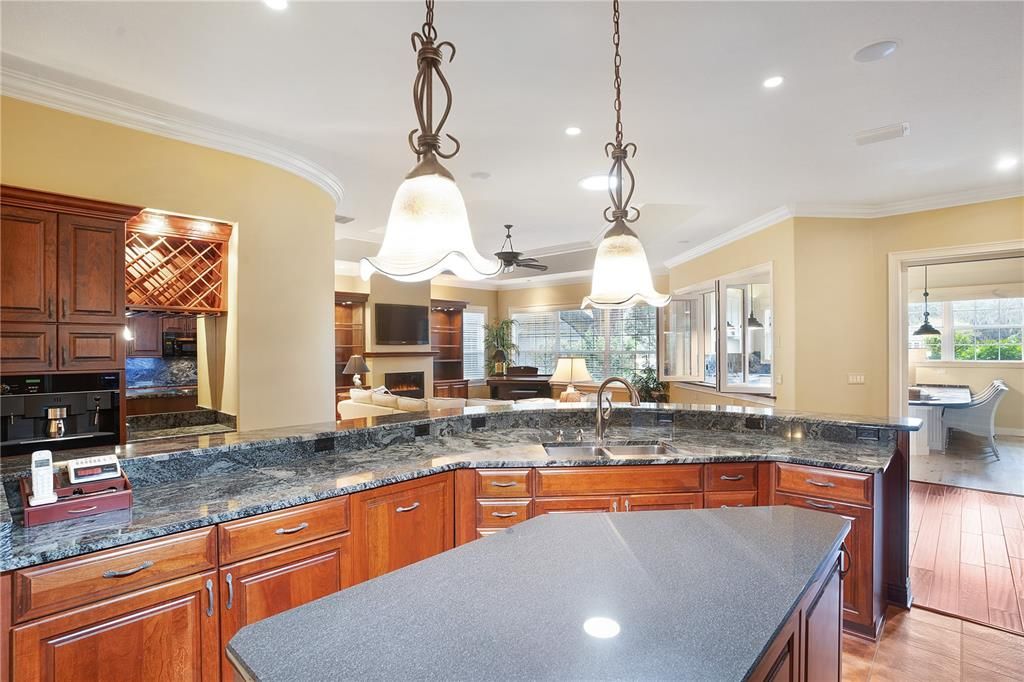 Kitchen looking into family room