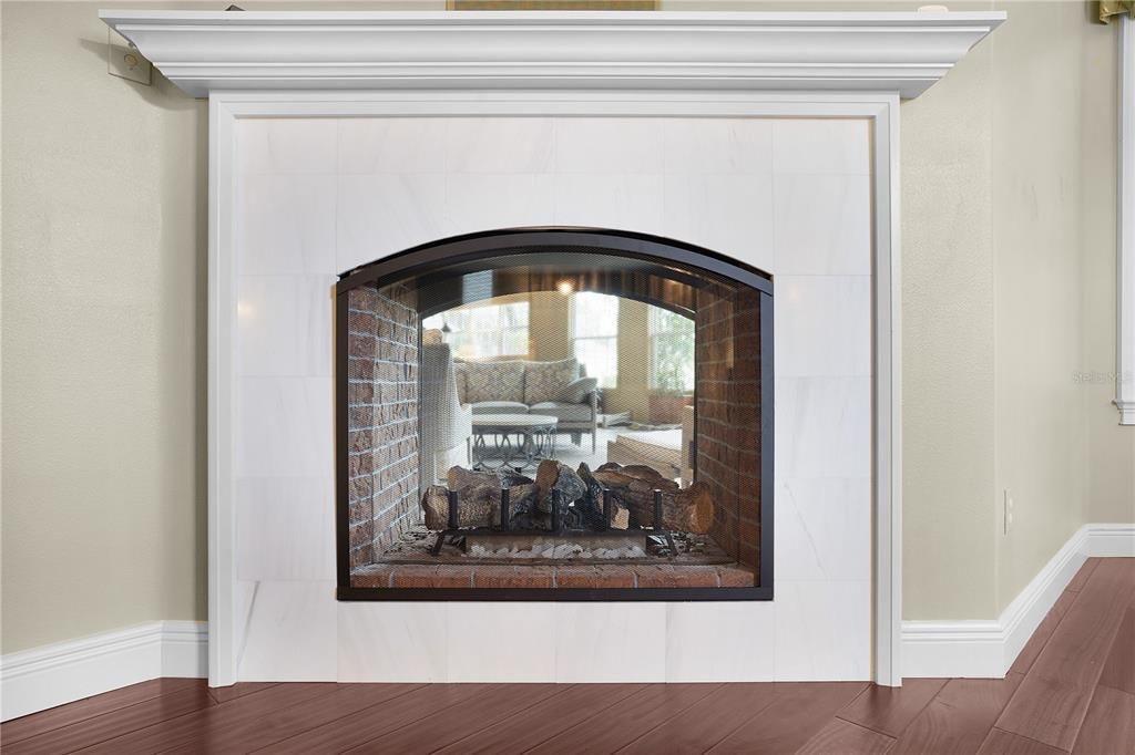 The pass through gas fireplace