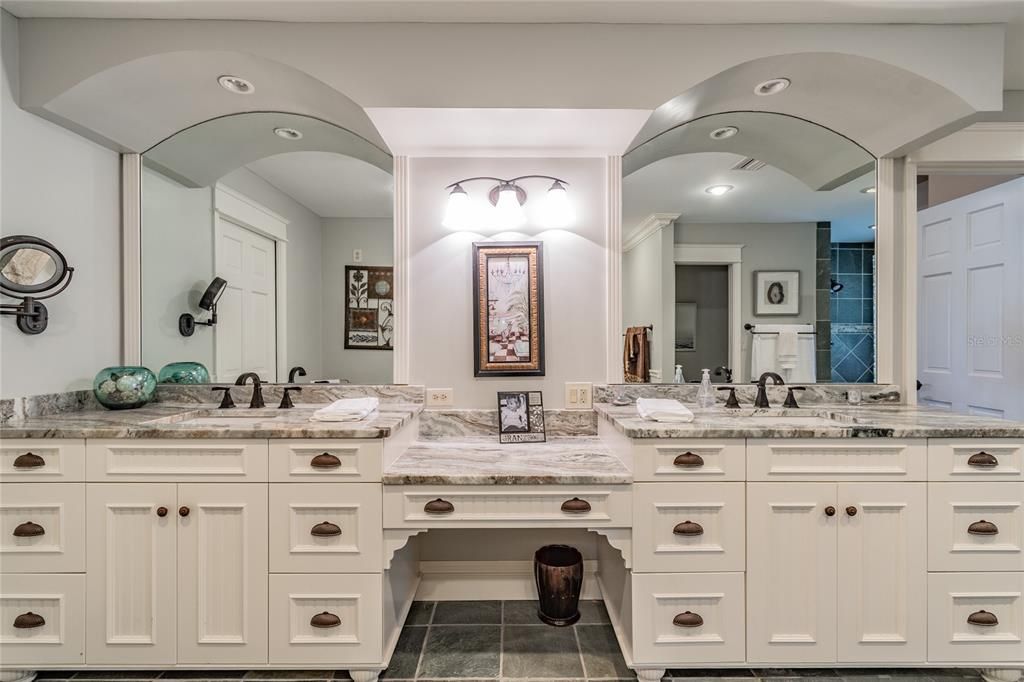 Double Vanity is Downstairs Master Bath