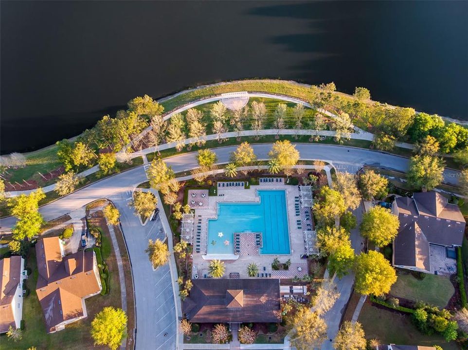 Aerial view of Victoria Hills Amenity and Pool