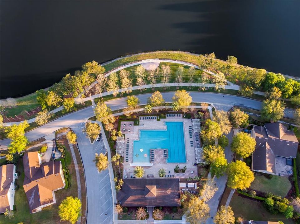 Aerial View of community amenity and pool