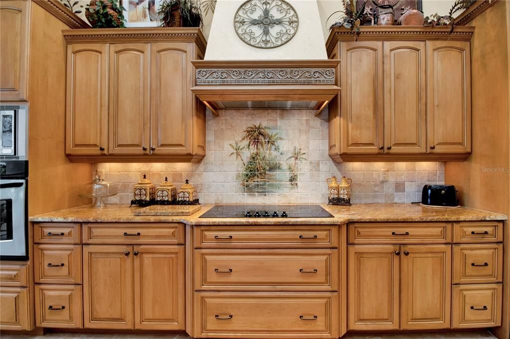 Wood cabinets and granite counters