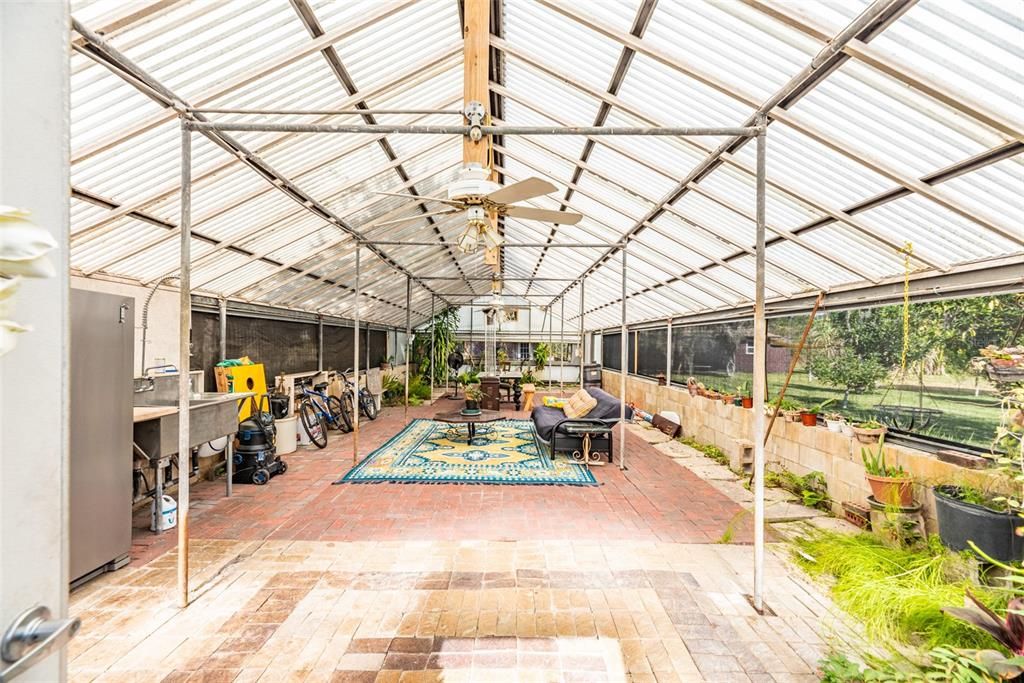 Greenhouse with outdoor Kitchen