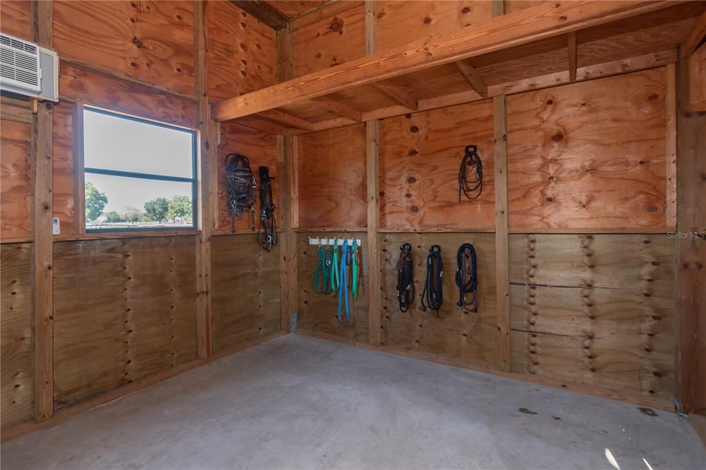 Tack room with AC unit