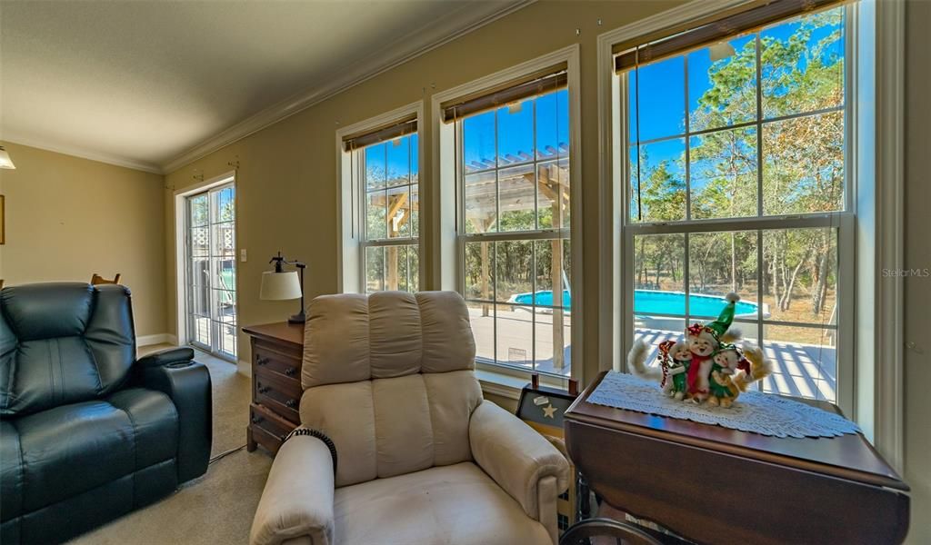 Great Room overlooking your MASSIVE BACK PRIVATE YARD.
