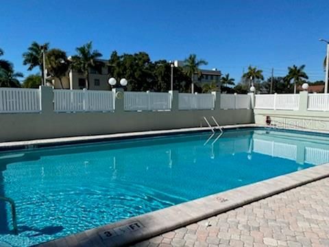 Large fenced pool