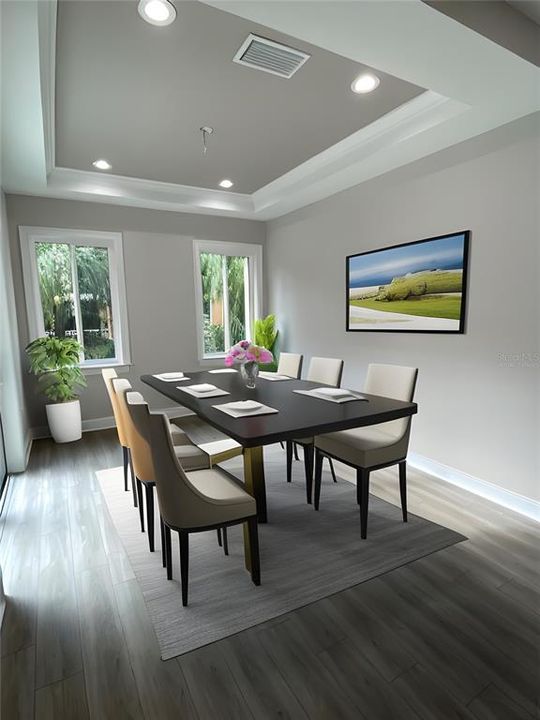 VIRTUALLY STAGED Dining Room.