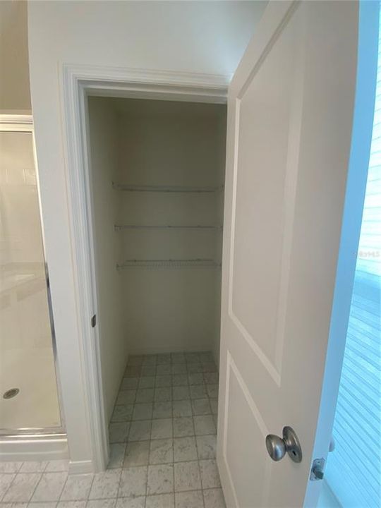 Master Bathroom Interior Linen Closet