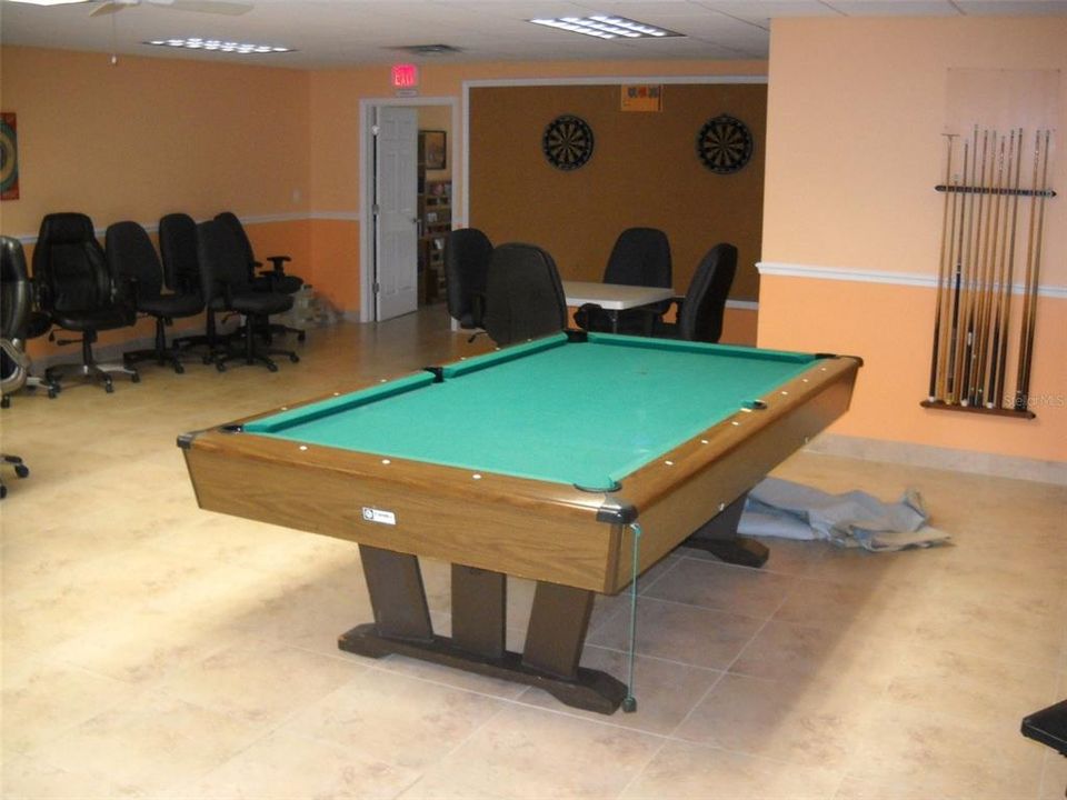 Pool table in Game room