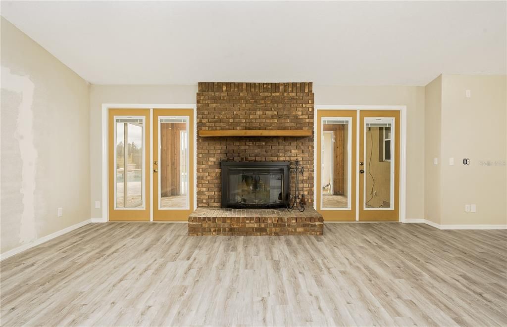 Fireplace in open family room