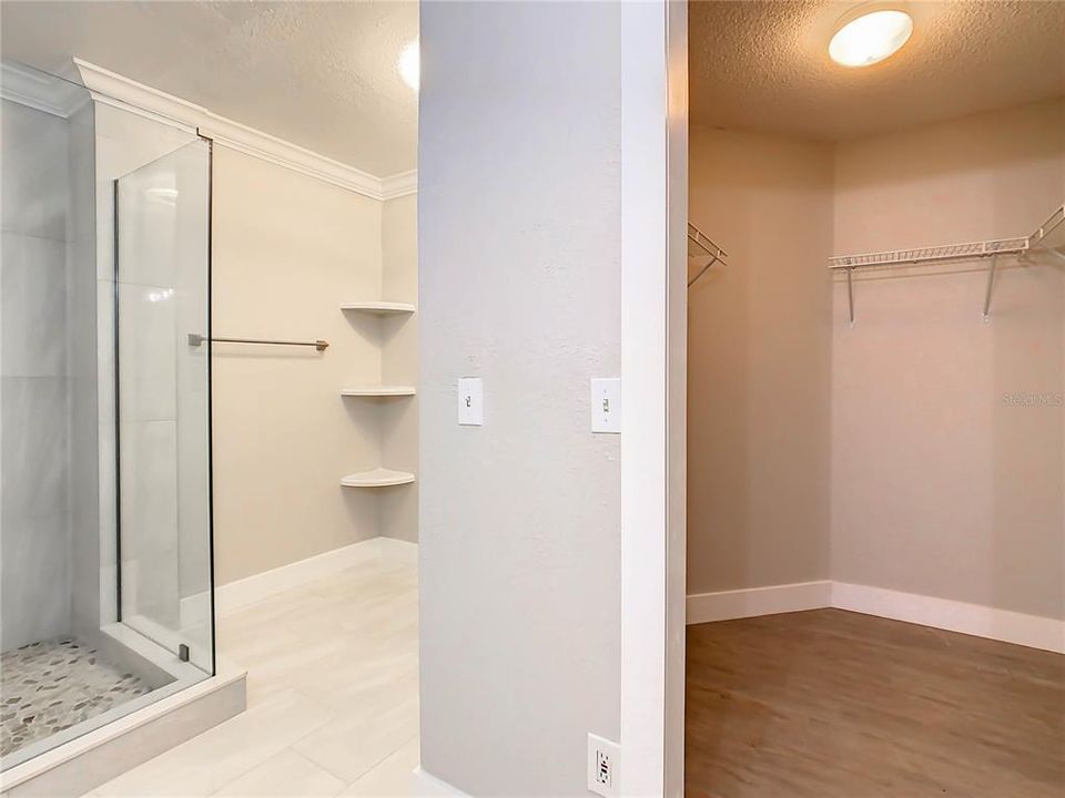 Master Bathroom and walk in closets