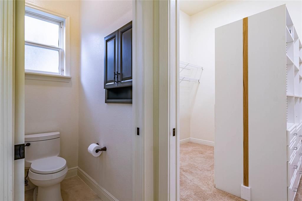 Private toilet and closet entrance