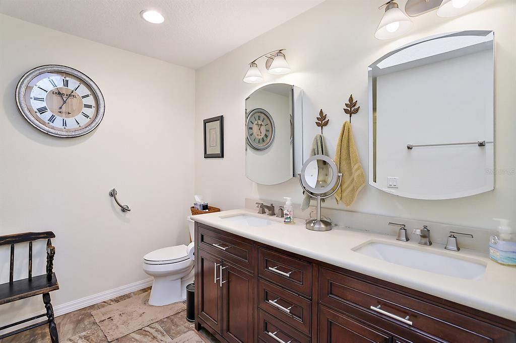 Master Bathroom with Dual Sinks.