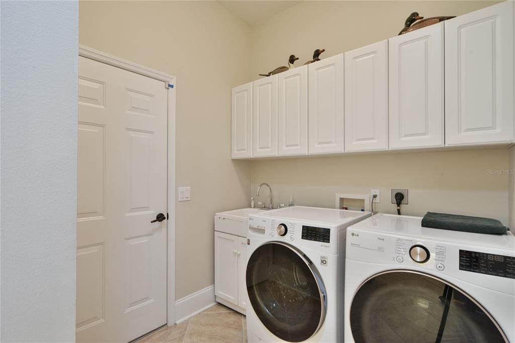 LG Washer and Dryer and Utility Sink