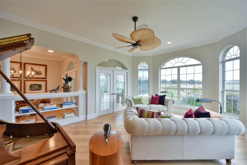 Living Room with Room for Baby Grand Piano and 2 Sofas