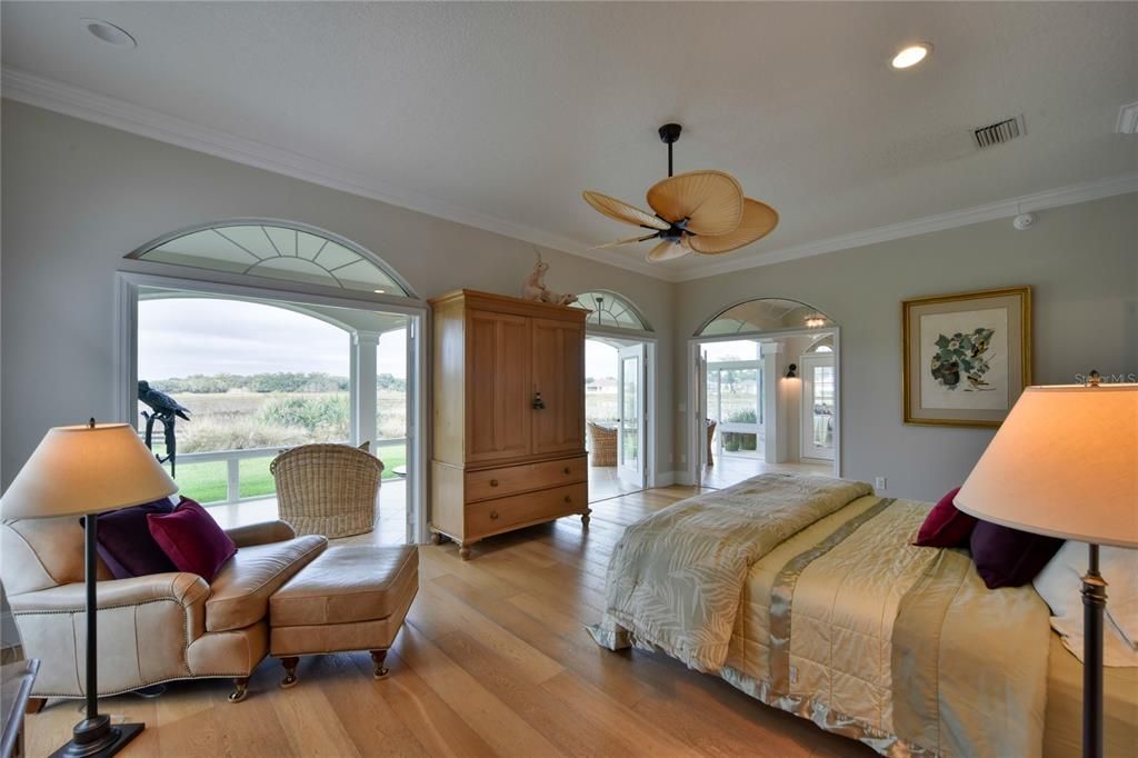Master Bedroom with 7" North American White Oak Engineered Hardwoods