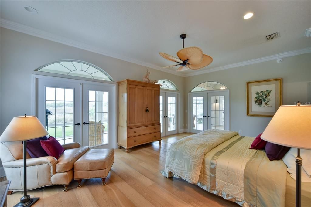 Master Bedroom with 3 Sets of French Doors with Access to Panoramic Views