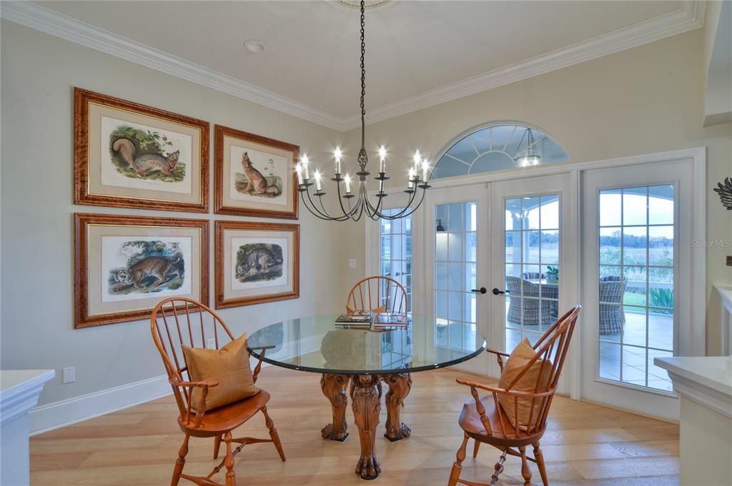Dining Room with French Doors and Beautiful Views!