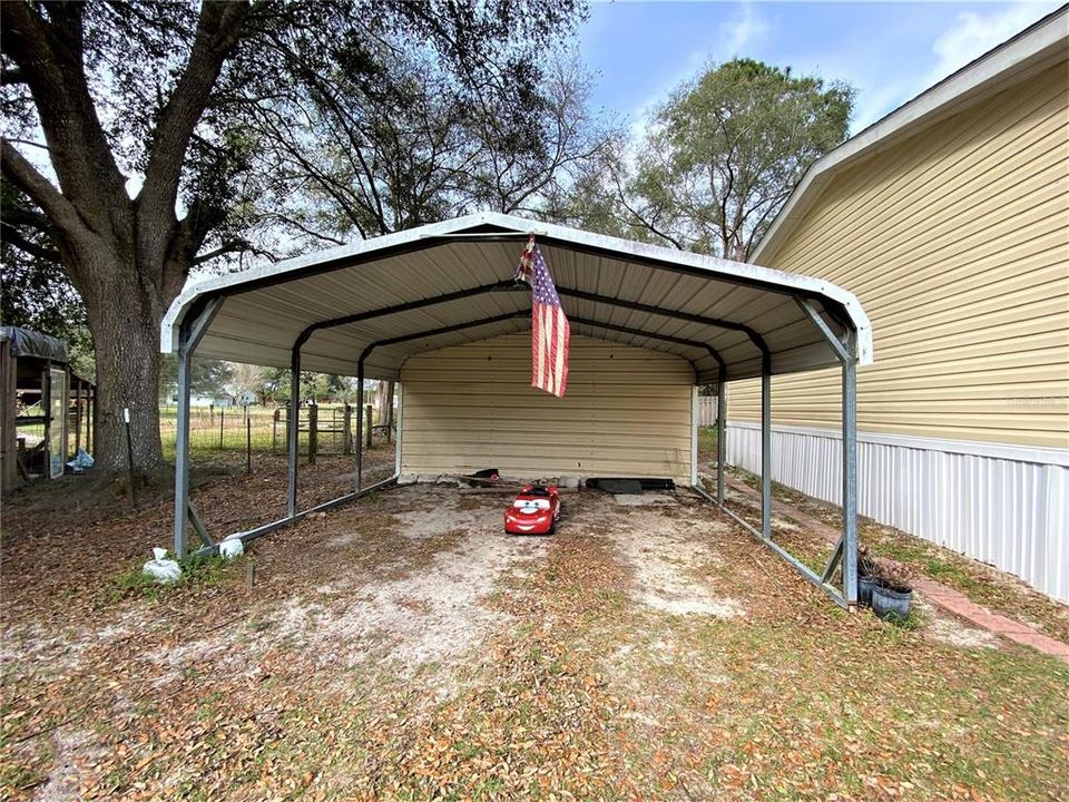 Carport storage area