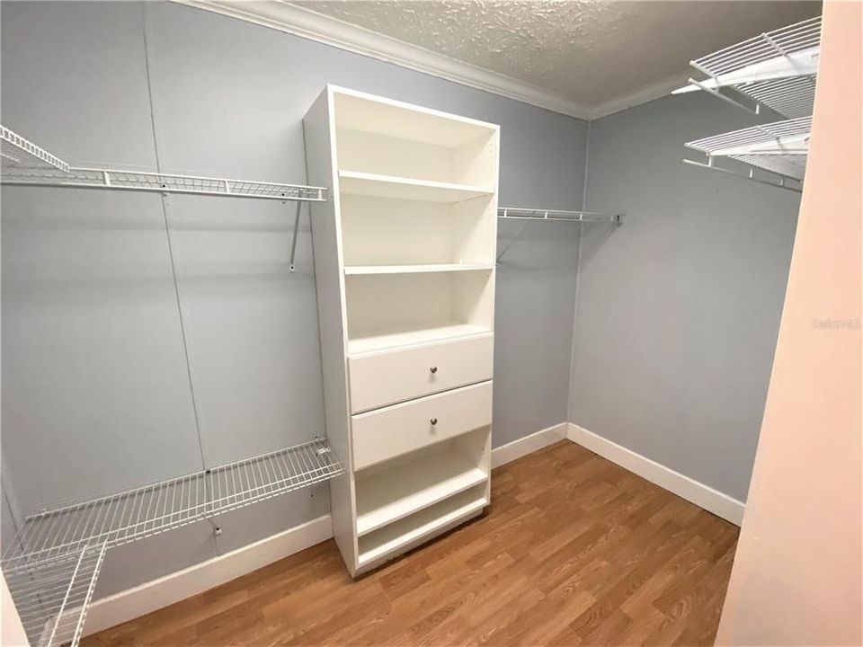 Oversized owner's walk in closet