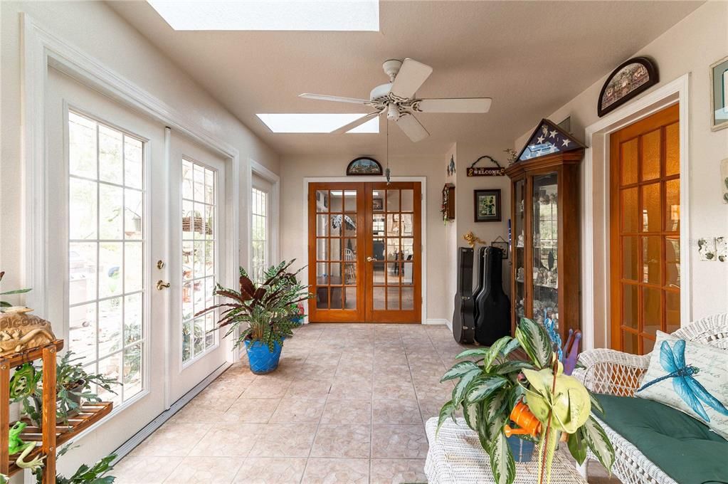 Sunroom which leads into Lilving room