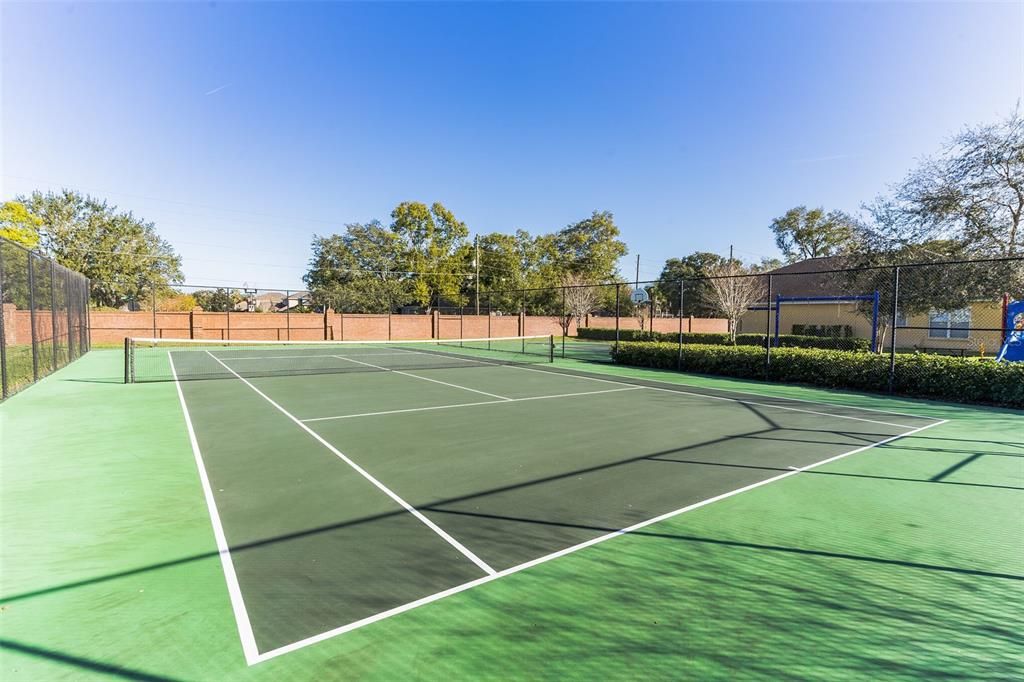 Neighborhood tennis court.