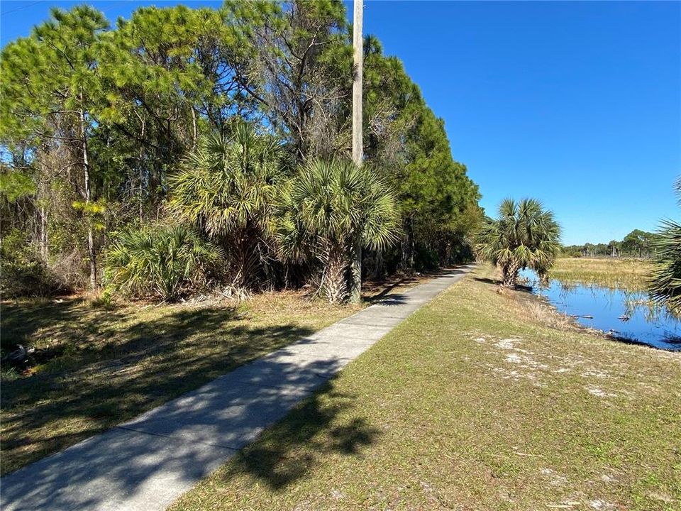 Sidewalk behind lot