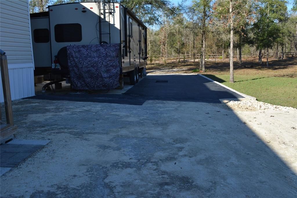RV pad with hookups