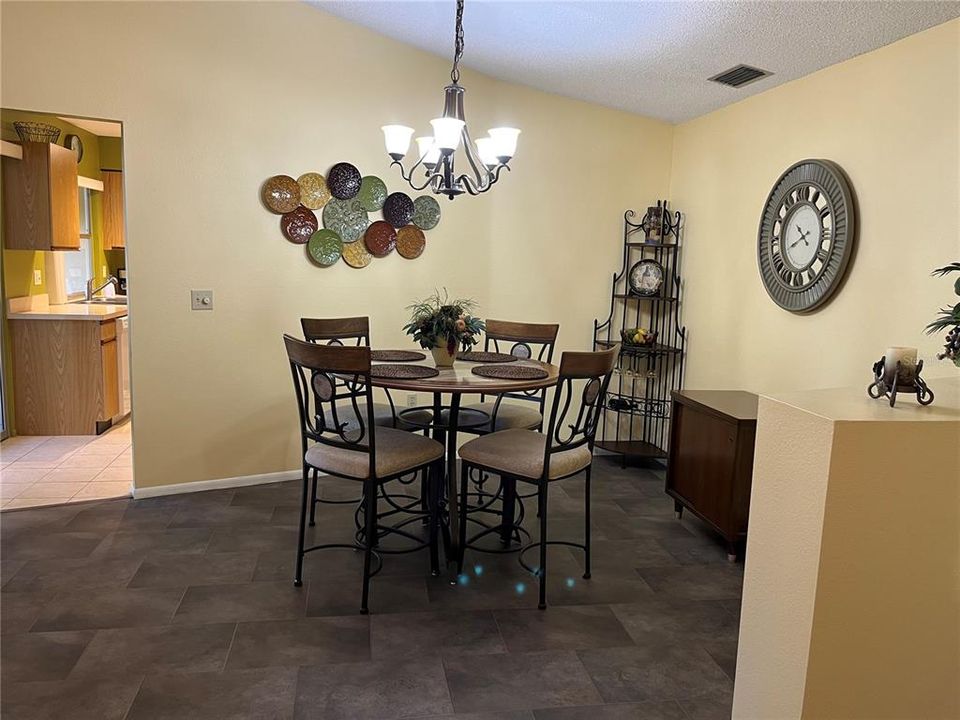 dining area with new vinyl flooring