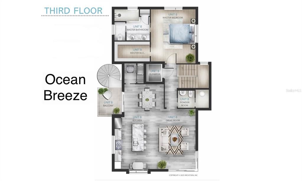 Ocean Breeze Floor Plan Unit B