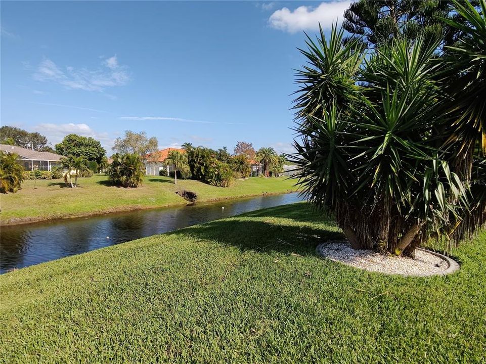 view on the fresh water canal, sprinkler system has been updated, with new control panel, irrigation water from the canal (save money), Saint Augustine thick grass, concrete curbing