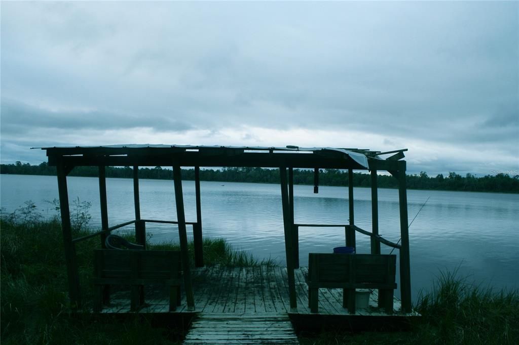 Private dock for fishing on Lake Jeffords