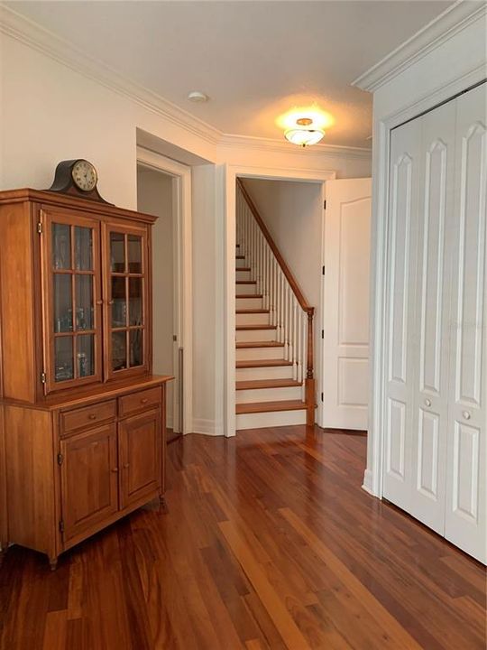 Master Bed on left, Loft at stairs, laundry & garage at right