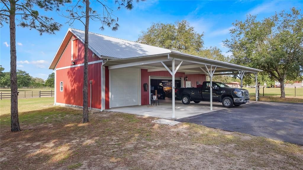 3 car detached garage with carport