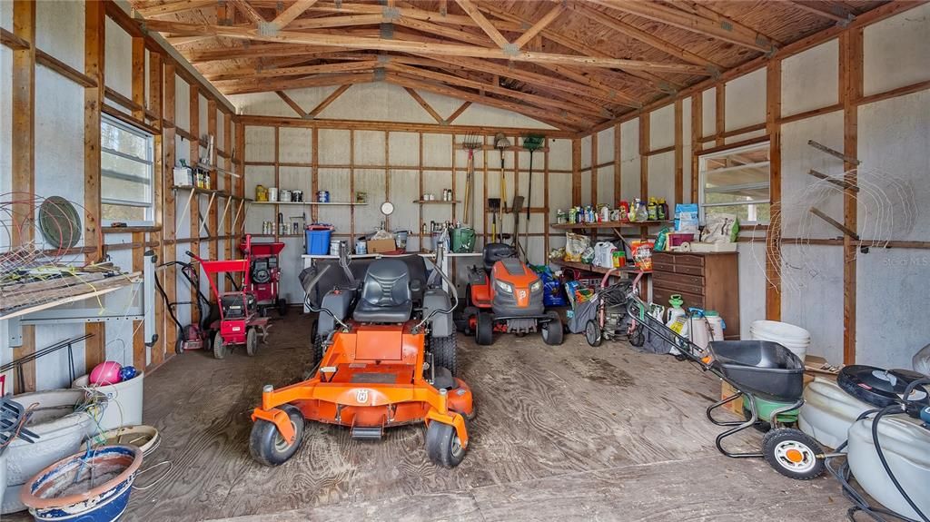 Inside storage shed