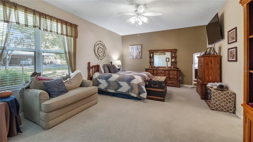 Downstairs Large Master Bedroom with views of the backyard