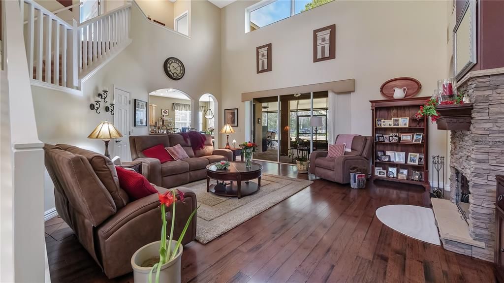 Family Room with Hardwood Floors