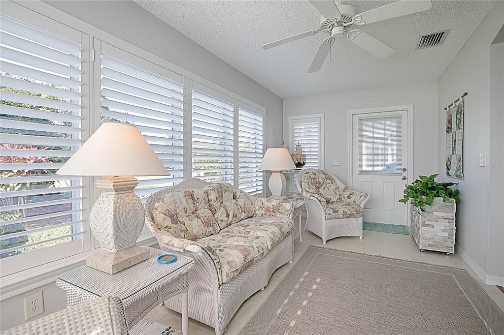 The plantation shutters make this room stunning.
