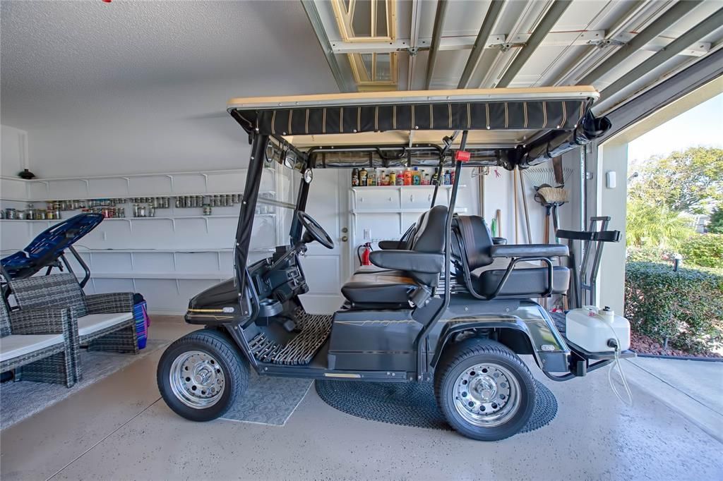 The electric golf cart is included! The battery is only a year old.
