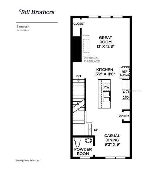 Gas appliances. Open concept floor plan with 10' ceilings.