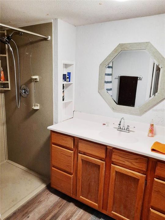 Master Bath - Newly Remodeled-walk in shower with bench.