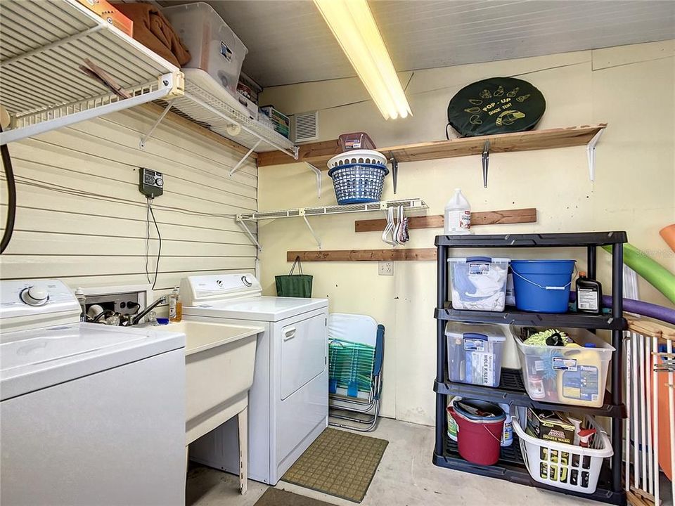 Shed with utility sink and laundry