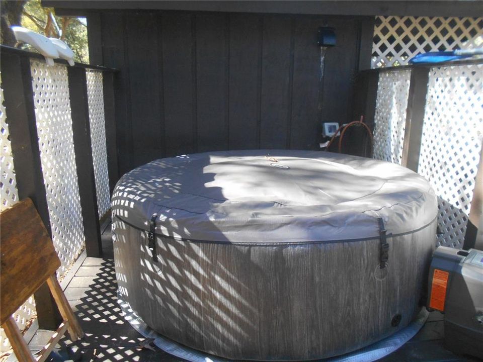 Outside hot tub