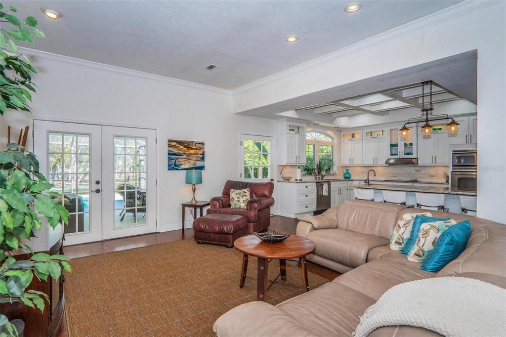 Family Room with French Doors