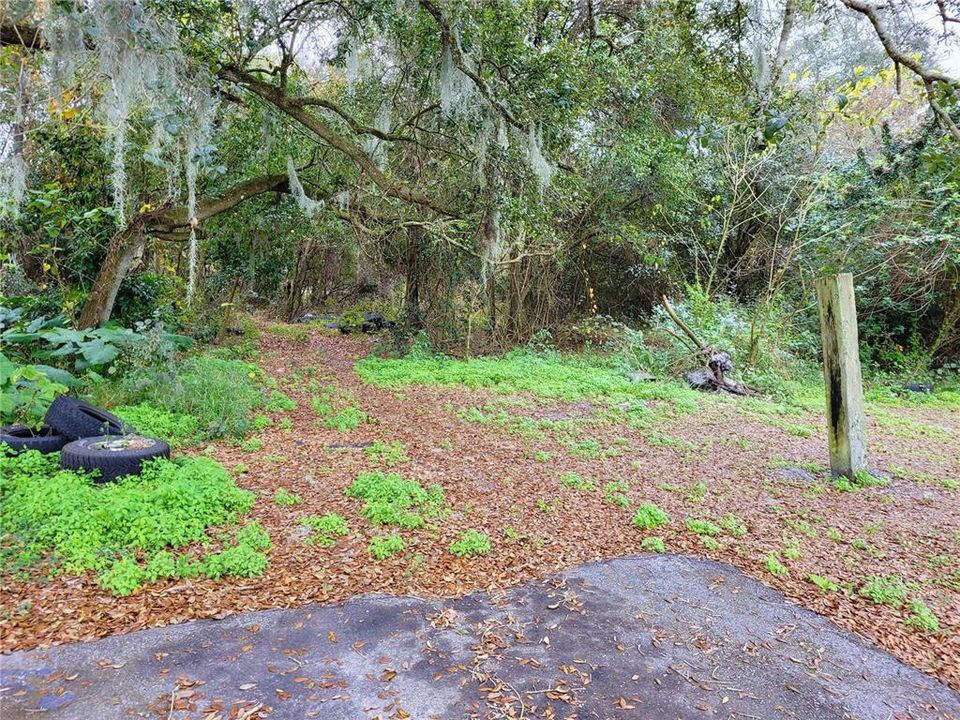 Back portion of property at end of street, approx. 90x101